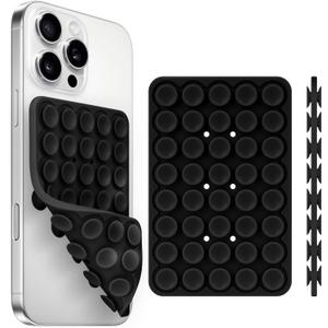 3 x Yojaro Silicone Suction Cup Phone Case Mount Double Sided, Phone Accessories Hands-Free Strong Grip Holder for Selfies and Videos, Silicon Phone Stand for iPhone and Android Black
