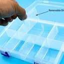 Plastic Compartment Storage Box With Adjustable Divider Removable Grid Compartment for Jewelry Small Accessories Hardware Fitting (8 Grids-Large x 1 Pack)