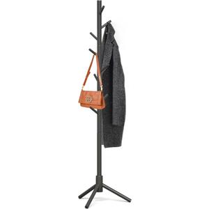 Z&L HOUSE Coat Rack Freestanding, Pure Natural Solid Wooden Coat Tree, 8 Hooks And Adjustable Height Floor Hanger, Used In The Bedroom Living Room Office To Hang Clothes, Hats, Bags