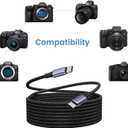 10 ft USB C Camera Tether Cable for Canon R5/R8/R6, USBC to USBC Tethering Charger for Sony A9 III/A1 II/A1/A9 II, Data Transfer for Nikon ZF/Z8/Z9