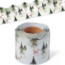 2 x BeYumi Green Forest Border Trim - 65ft Back to School Sage Green Watercolor Forest Wonderland Rolled Border Trim Tree Deer Bulletin Board Borders Party School Classroom Office Home Chalkboard Decor