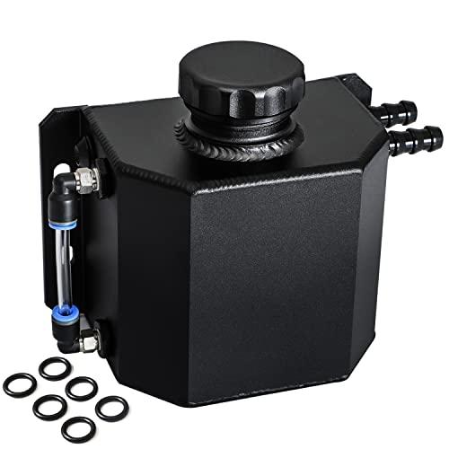 FlyOX Coolant Radiator Overflow Aluminum Tank Reservoir Expansion Catch Can 1L Universal, Black