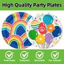 SIGALON 40pcs Rainbow Party Supplie,Rainbow Disposable Tableware,Used for Colorful Party Decoration,Include 20 dinner plates,20 Napkin