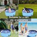 Dog Pool Foldable pet Pool Dog Swimming Pool pet Swimming Pool PVC Non-Slip for All Kinds of Pets (32x8in) (Blue)