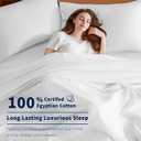Shilucheng 100% Cotton Queen Size Sheets Set - 600 Thread CountLuxury Egyptian Cotton Bed Sheets5-Star Hotel Quality Sheets, Breathable & Cooling, 16 Inch Deep Pocket - 4 Piece (White, Queen), Queen - Standard