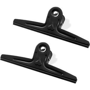 Coideal Extra Large Bulldog Clips Black, 2 Pcs Heavy-Duty Jumbo Bull Clips 30cm XXL Stainless Steel Paper Clip Clamps (11 4/5 Inch)