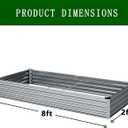 821FT(2PCS) Galvanized Raised Garden Bed Kit Metal Planter BoxesLarge Outdoor Planters Garden for Planting Vegetables, Flowers,Herbs -Silver