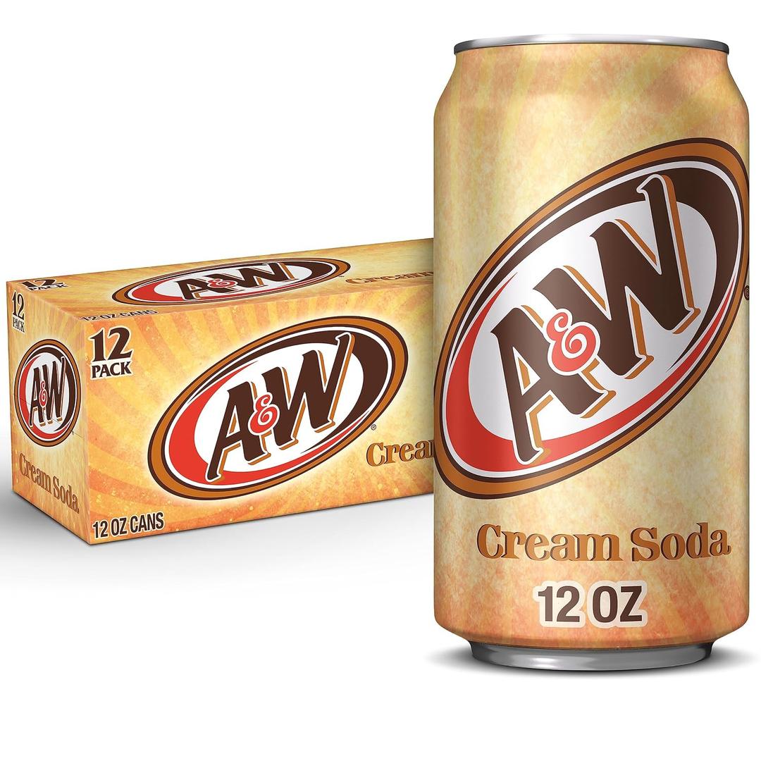 A&W Cream Soda, 12 fl oz cans, 12 pack (EXP 12/12/26)