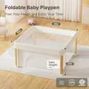 Foldable Baby Playpen, 59x59 Foldable Play Pen for Babies and Toddlers, Portable Playpen Indoor Outdoor, Kids Safety Area Travel Play Yard with Storage Bag White