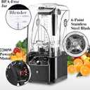 Commercial Blender for Smoothies 2200W with Sound-dampening Cover,2200 ML (Grey)
