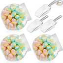 Umigy Plastic Candy Jar with Lid for Candy Buffet with Mini Acrylic Plastic Kitchen Scoop 42 oz Clear Candy Container Cookie Jar for Kitchen Counter Decorative(2 Sets)