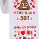 50th Birthday Gifts for Women, Men, Her, Him - Happy Prank Toilet Paper - 50th Birthday Decorations, Party Supplies Favors - 50 Years Old Funny Gag Gift Ideas, Novelty Bday Present for Friends, Family