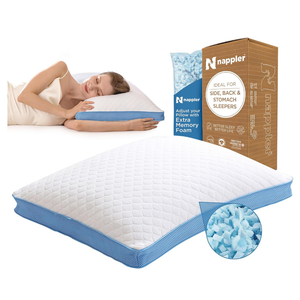 Side and Back Sleeper Pillow for Neck and Shoulder Pain Relief - Shredded Memory Foam Bed Pillow for Sleeping - 100% Adjustable Fill - Queen Size - Modal Washable Case. Extra Fill Included