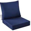 IASEAHK Outdoor Chair Cushions, 24 x 24 Inch Outdoor Cushion for Patio Furniture, Patio Chair Cushion, Waterproof & Fade Resistant Deep Patio Furniture Cushions Set with Handle and Ties, Navy Blue