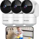 3 Pack Indoor Security Camera, 360° Pan Tilt Home Surveillance Cam, 2-Way Audio Night Vision Motion Detection, 2.4GHz WiFi Camera, Phone App, Cloud SD Card Storage, Compatible with Alexa Google Home
