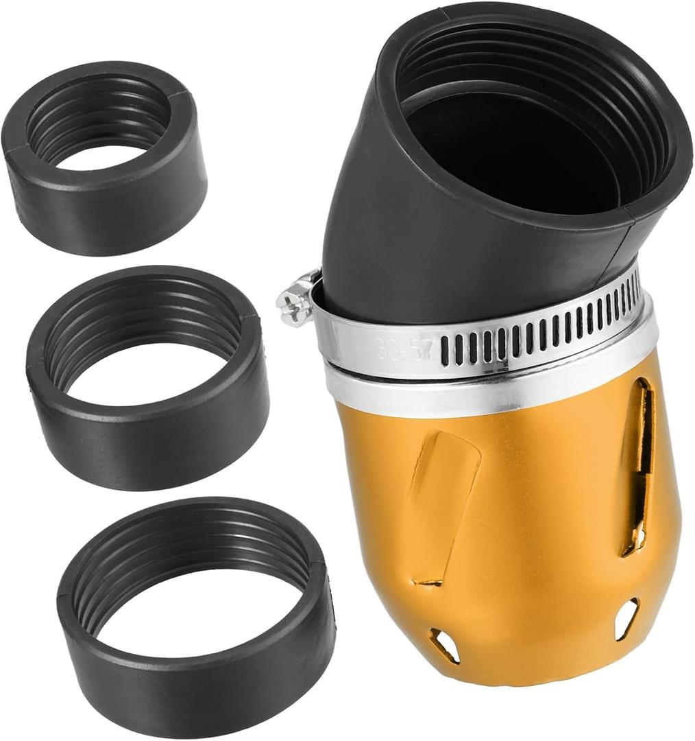 Motorcycle Air Filter, 26/35/42/48mm ID 90x60mm Universal for Motorcycle ATV Durable Aluminum Alloy Gold Tone Auto Replacement Parts