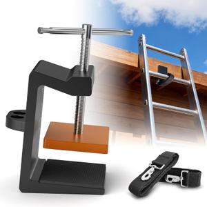 Ladder Stabilizer for Ladder Safety, Lockjaw Ladder Grip & Anti-Slip Fall Protection Kit, Ladder Gutter Guard with 2FT & 3FT Ladder Straps,Ladder Accessories for Maximum Safety