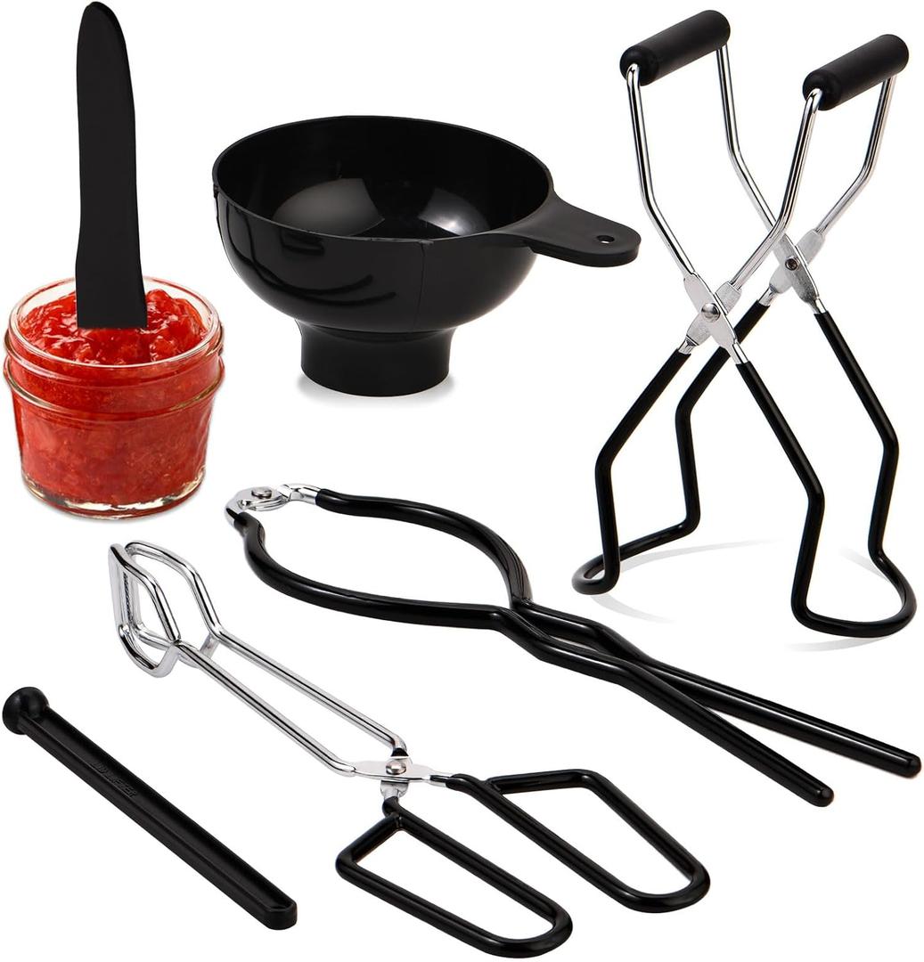 Canning Supplies Starter Kit Canner Tools for Water Bath and Pressure Canning Utensil Set includes Jar Lifter, Tongs, Funnel, Wrench, Lid Lifter for Beginners