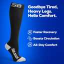 SB SOX Compression Socks for Men & Women (20-30 mmHg) - Best Support Stockings for Travel, Medical, and Sports - Perfect for Everyday Wear (Black, S)