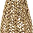 Deco 79 Jute Rope Handmade Decorative Vase Woven Centerpiece Vase with Chevron Pattern, Vase for Home Decoration 7" x 7" x 15", Brown (SMALL SIZE)