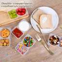 2 x 20 sets Reusable Snack Containers 2 Compartment Condiment Container With Lids Snackle Box Container Portion Control for Refrigeration Sauce,Outdoor Takeaway,Travel