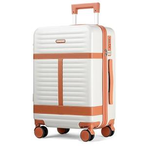 Lumesner Luggage, 20" Carry On Hardside Spinner Suitcase, TSA Lock, Durable PC (Beige, (20inch))
