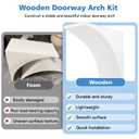 UNFIAMILY 2 Pcs Wooden Doorway Arch Kit, DIY Arch Kit for Doorway, 8.5 x 8.5 x 5IN Pre-Curved Interior Doorway, Easy DIY Installation Half Round Arch to Any Opening for Corners Decoration