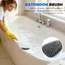 3 Pack Heavy Duty Scrub Brush Set for Household Use, Long Scrub Brush, Handheld Scrub Brush, and Crevice Brush with a Scraper Head for Cleaning Bathroom, Tile, Grout, Tub, Floor, Sink