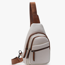 Alldaily Large Sling Bag for Women Crossbody Purse Leather Fashionable Trendy Chest Bag for Travel, Fanny Pack (White)