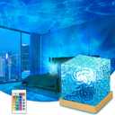 Ocean Wave Projector Light, 16 Colors Luminorthe Cube Lamp, 3D Holographic Water Ripple Lamp with Remote Control, Night Light for Bedroom, Home, Party Mood Lighting