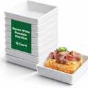 Restaurantware 2.5 Inch Mini Dishes 10 Oven-Safe Square Sauce Dishes - Microwave-Safe Serve Appetizers Desserts or Condiments White Porcelain Tasting Plates For Samples or Individual Portions