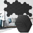 Art3d 33-Pack 3D Wall Panels for Interior Wall Decor, Textured Accent Wall Cover Paneling for Gaming Living Room Bedroom TV Wall Background, 12" x 12" Black