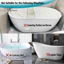 Tub Splash Guard Removable, 2 Pack Bathtub Water Splash Guards,Silicone Base & Acrylic Tub Corner Guards to Keep Water in Tub, Self-Adhesive & Prevent Shower Water from Splashing Out.