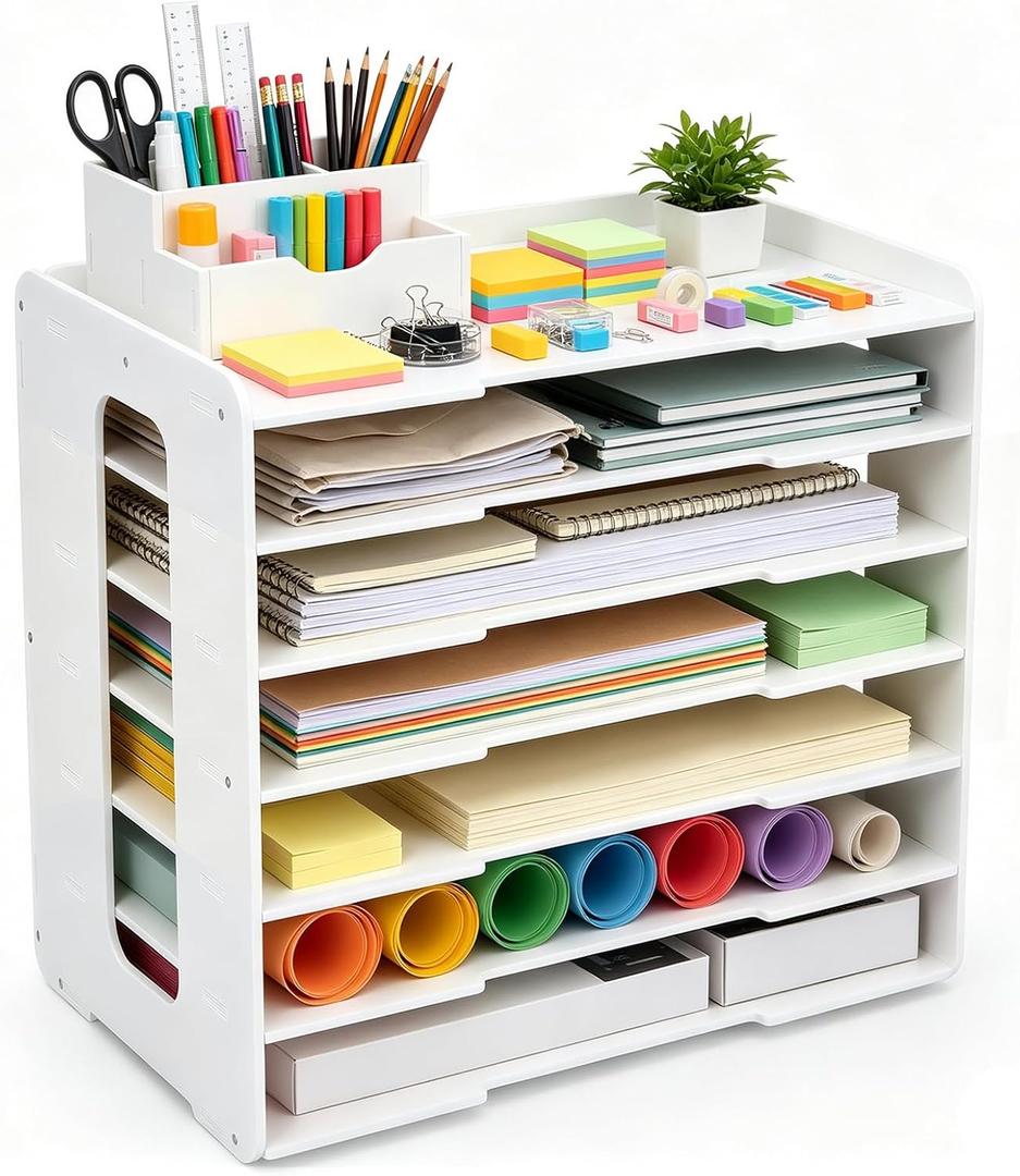 11X17 Construction Paper Organizer for Desk Scrapbook Supplies Rack