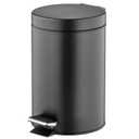 mDesign Pedal Bin  Metal Waste Bin with Pedal, Lid and Plastic Bucket Insert  for Bathroom, Kitchen, and Office  3 Litre Household Rubbish Bin with Ergonomic Design  Black