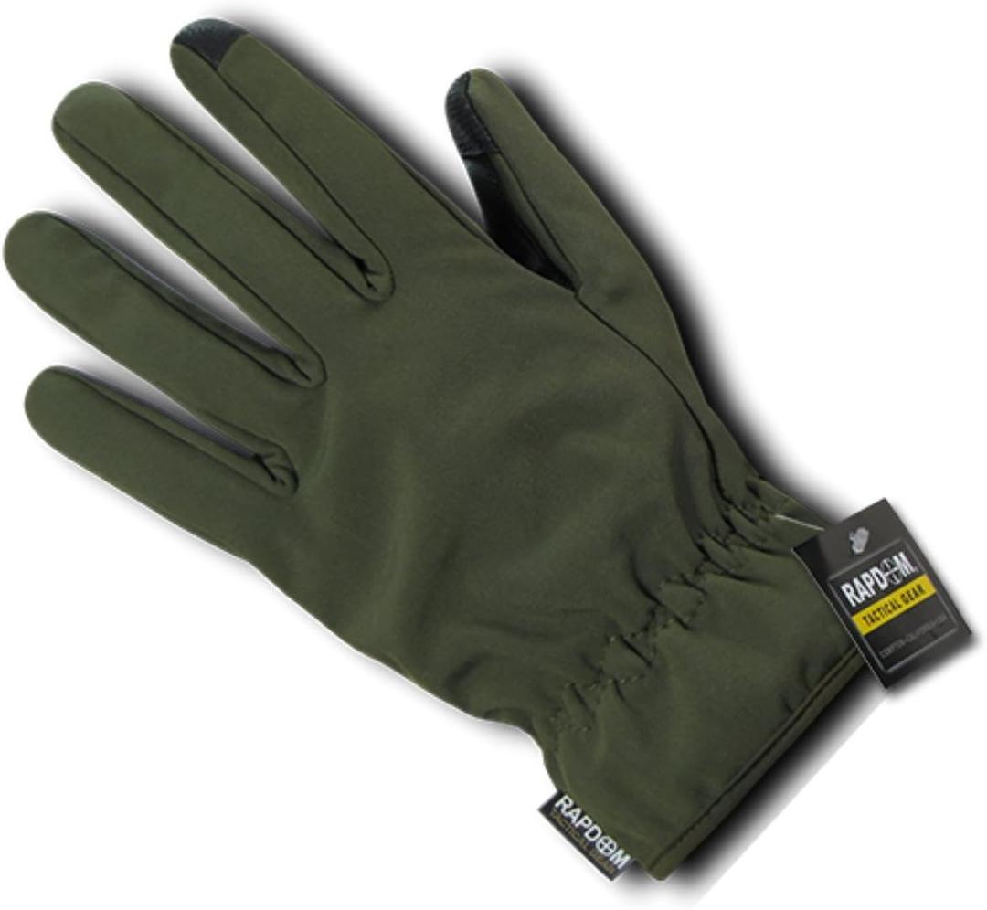 Rapdom Tactical Soft Shell Winter Gloves (Medium, Olive Drab)