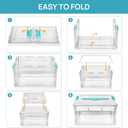 Vtopmart 24 QT Clear Plastic Craft Organizer with Removable Trays and Dividers, Storage Box for Coloring Books, Modeling Clay, Molds and Art Supplies, 1 Pack