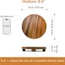 Round 9.4" Acacia Wood Decorative Tray Farmhouse Wood Riser Pedestal Stand for Kitchen and Bathroom Decor, Counter Display, Vanity Tray (Medium, 9.4" Dia)