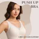 Bras for Women No Underwire Comfortable Sports Bra Smoothing Minimizer Everyday Bra(32C-46DD) (White, L)