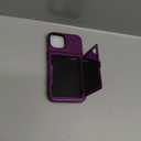 WeLoveCase iPhone 13 / 14 Wallet Case with Credit Card Holder & Hidden Mirror, Two Layer Shockproof Heavy Duty Protection Cover Protective Case for iPhone 13/14 6.1 Inch - Purple