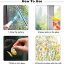 Sunflower Window Clings Floral Bouquet Window Stickers Double-Sided Spring Garden Flower Window Cling Squirrel Butterfly Glass Decals for Bird Windows Strike Prevention (Sunflower)