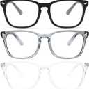 livho High Tech Blue Light Glasses - Advanced 99% Blue Light Blocking Computer Glasses - Anti Eyestrain & UV Glare Protection (*D1 Light Black+clear+clear Grey)