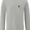 WORKWEYA Men's FR Shirts 6.5oz Lightweight Long Sleeve Flame Resistant T-Shirt NFPA 2112/CAT2 (X-Large, Pale Grey)