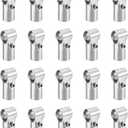 uxcell Structural Pipe Connector Joint Pipe Clamps 180 Degree 2 Way, 20 Set Stainless Steel Corner Fitting End Rails Clamp Fit OD 1 inch (25mm) Tube, Silver