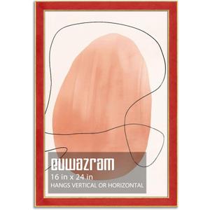 Suede 16x24 Frame - Single Frame, Christmas Elegant Red 16 x 24 Poster Frame, 16x24 Picture Frame for Artwork, Puzzles, Photos, and Movie Posters