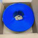 Poolvio 1-1/2" x 100' Professional Blue Backwash Hose with Clamps, General Purpose Reinforced PVC Lay-Flat Water Discharge Hose,for Use While Back-Washing Filters and Draining Pools