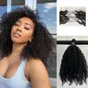 Afro Kinky Curly Knotless Pre-Separated Crochet Hair extensions Afro Twist Soft Braiding human hair extensions for Women Natural Color 18 Inch 120g