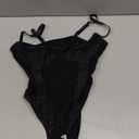 Lilosy Sexy Wireless Strappy Mesh Corset Lingerie Bodysuit Top (Small, Black)