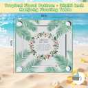 Floating Mahjong Table for Pool, 32x32 Inch Waterproof Tray with Official Rules, Cup Holders and Tile Grooves, for Mahjong, Cards, Poker, Dominoes, Pool, Hot Tub, Lake, Beach - Tropical Floral