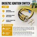 8N3679C Ignition Switch with 2 Key Compatible with Ford Tractor 2N 8N 9N NAA Jubilee 500 501 600 601 700 701 800 801 900 901 961 971 1800 1801 1811 2000 2031 2110 2131 4000 4030 4031 4040 4110 4140